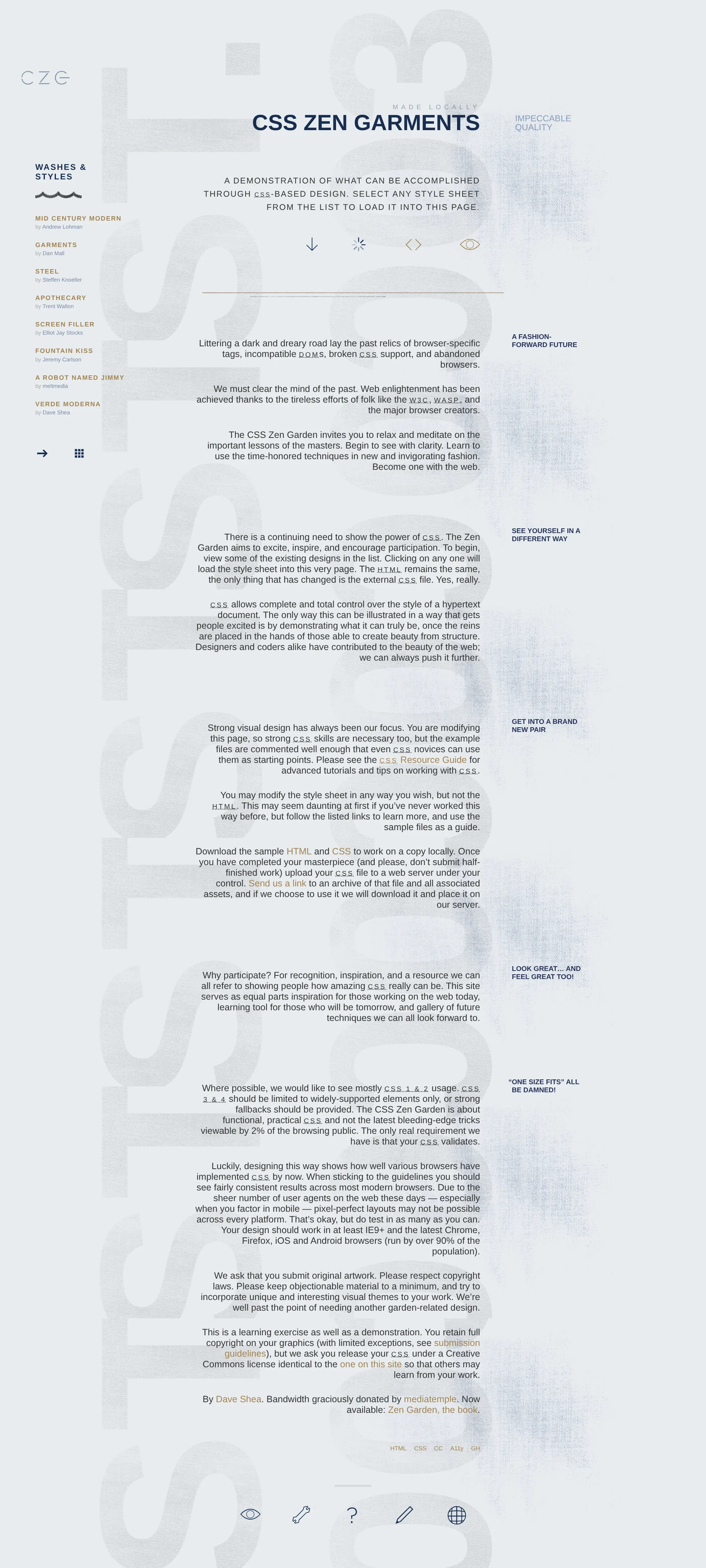 CSS Zen Garden 1: Linen